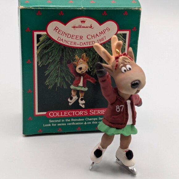 Hallmark Keepsake Reindeer Champs Dancer 1987, 2nd in the Reindeer Champs Series - Picture 2 of 11